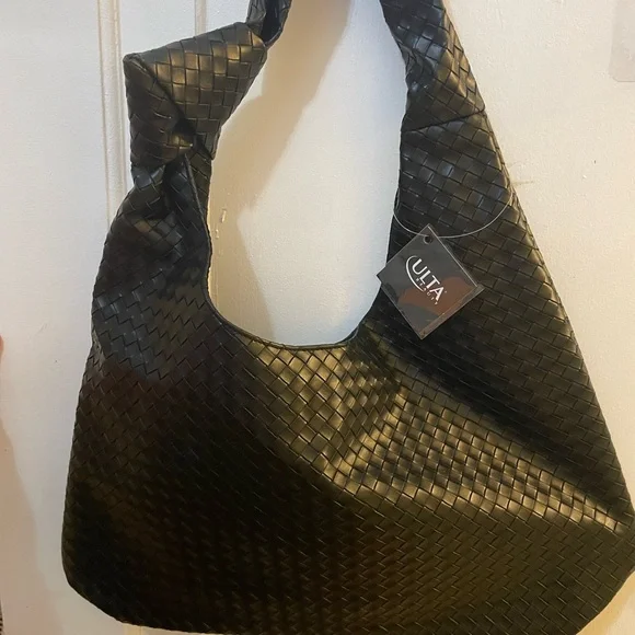 NWT Ulta Beauty Black Woven Bag - Picture 2 of 3